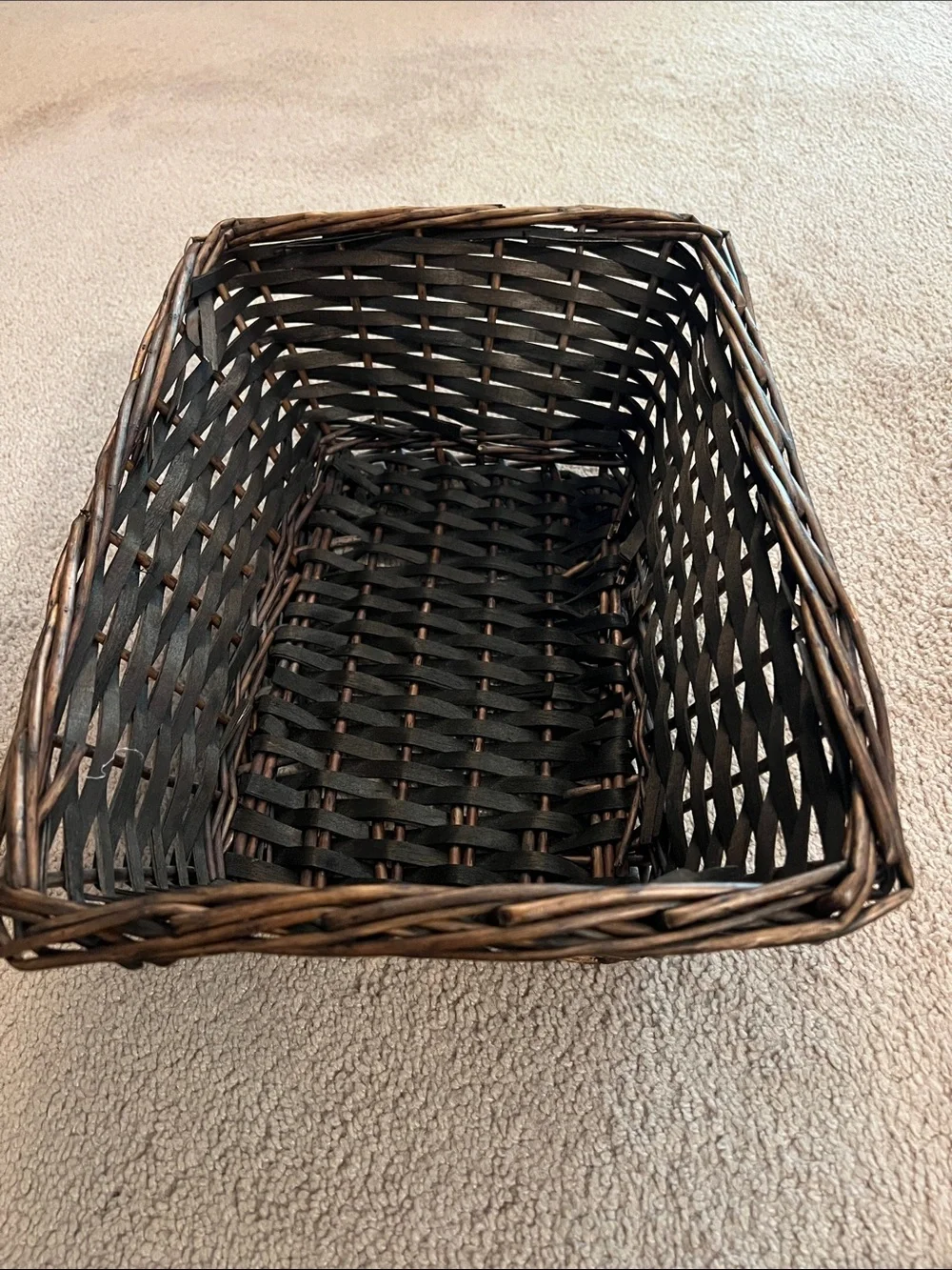 Woven Dark Brown Storage Basket by